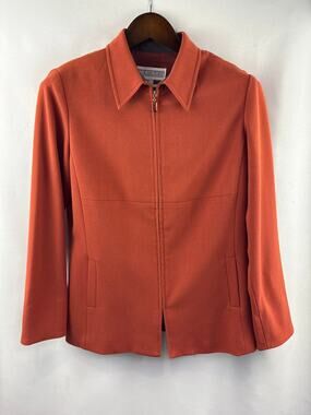 Women’s Vintage Jessica Howard Size 8 Burnt Orange Zip Blazer